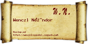 Wenczl Nándor névjegykártya